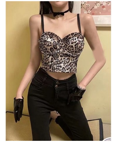 Leopard Print Velvet Corset For Women Sexy Cropped Top Corset Bra Lingerie Bustier Removable Shoulder Straps Party Camisole T...