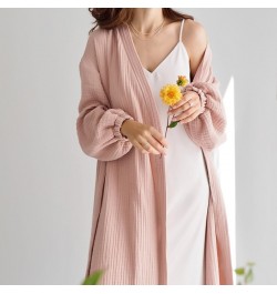 Sleep Wear Women Kimono Night Gown Solid Cardigan Nightgown Cotton Casual Fashion Home Clothing Womens Lace Up Robe Pajamas $...