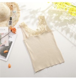 2023 Sexy Basic Lace Camisole Summer Knit Tank Top Women V Neck Camisole Female Camis High Elasticity Top Casual Tank Tops $2...