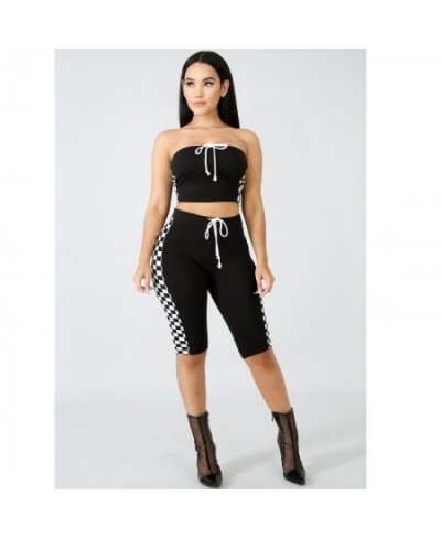 Summer Black Sexy off shoulder Two Piece Set Crop Top Shorts Pants Sets Sleeveless Backless Bandage Women Casual 2 Piece $49....