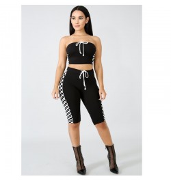 Summer Black Sexy off shoulder Two Piece Set Crop Top Shorts Pants Sets Sleeveless Backless Bandage Women Casual 2 Piece $49....