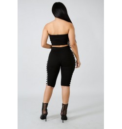 Summer Black Sexy off shoulder Two Piece Set Crop Top Shorts Pants Sets Sleeveless Backless Bandage Women Casual 2 Piece $49....