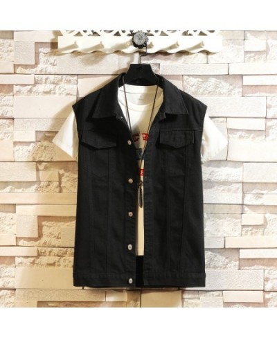 New Denim Vest Men Sleeveless jacket Coat Mens Cotton Casual Waistcoat Fashion Streetwear Jean Vest Solid Color Denim Outwear...