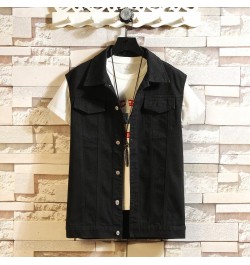 New Denim Vest Men Sleeveless jacket Coat Mens Cotton Casual Waistcoat Fashion Streetwear Jean Vest Solid Color Denim Outwear...