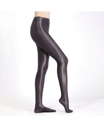 Women Oily Glossy Silky Leggings Seamless Satin Tights High Waist Pantyhose Glitter Body Stockings Sports Tights Yoga Long $2...