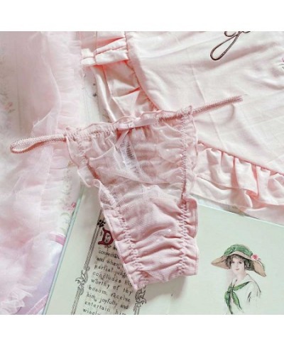 Japanese-Style Soft Girl Thin Transparent Pink Lolita Lolita Loli Lace Cute Sexy Underwear Fat $19.24 - Underwear