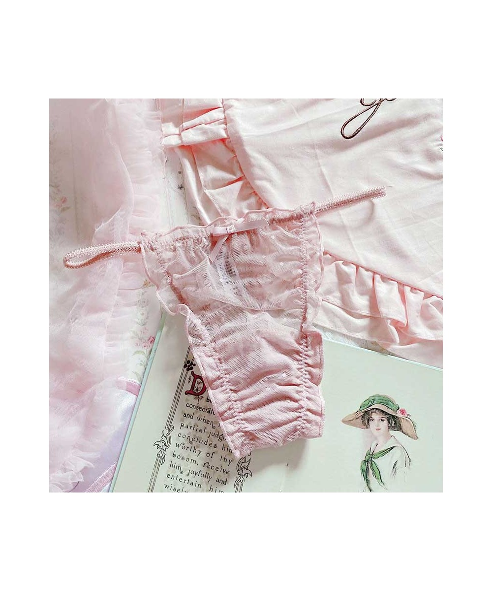 Japanese-Style Soft Girl Thin Transparent Pink Lolita Lolita Loli Lace Cute Sexy Underwear Fat $19.24 - Underwear