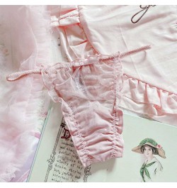 Japanese-Style Soft Girl Thin Transparent Pink Lolita Lolita Loli Lace Cute Sexy Underwear Fat $19.24 - Underwear