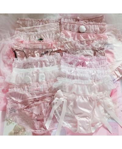 Japanese-Style Soft Girl Thin Transparent Pink Lolita Lolita Loli Lace Cute Sexy Underwear Fat $19.24 - Underwear