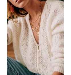 Double-sided Women Hollow out Sweaters Solid Color V-neck Long Sleeve Single Breasted Jumper Mohair Blends Knit Cardigans $10...