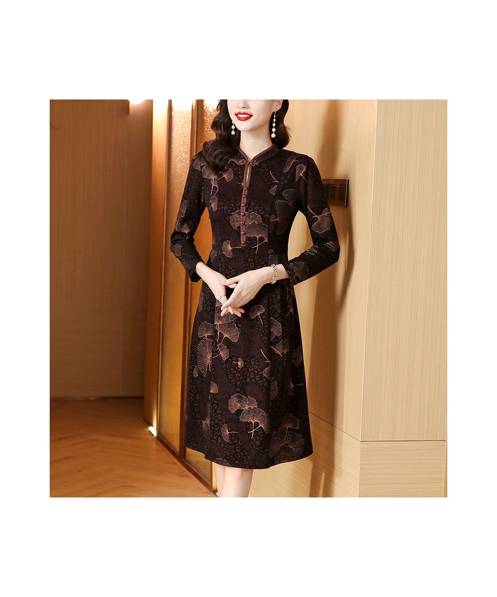 2022 Women Autumn Elegant A-Line Print Dress Office Lady Floral High Quality Robe Femme Vintage Designer Clothing $64.36 - Dr...