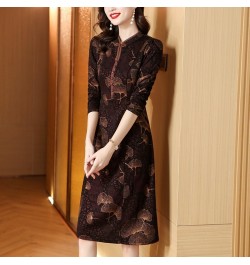 2022 Women Autumn Elegant A-Line Print Dress Office Lady Floral High Quality Robe Femme Vintage Designer Clothing $64.36 - Dr...