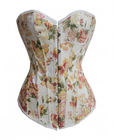 Women Sexy Floral Print Overbust Bustier Corset Fantasy Gothic Corset Tops $37.52 - Underwear