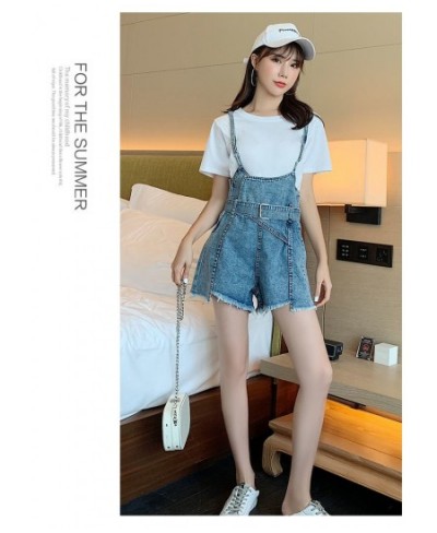 2022 New Korean Version Loose And Thin Beauty Denim Overalls Women's Five-point Pants Shorts Trend Student Suspenders $37.76 ...