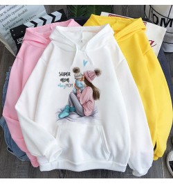 Mother & Baby Print Hoodie Tee Harajuku Aesthetic Sudaderas Hoodies Women Autumn Winter Fashion Pullover Streetwear Sweatshir...