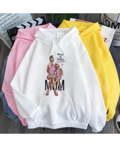 Mother & Baby Print Hoodie Tee Harajuku Aesthetic Sudaderas Hoodies Women Autumn Winter Fashion Pullover Streetwear Sweatshir...