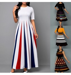 New Summer Fashion Women Loose Boho Elegant Dress Large Big S-5XL O-Neck Half Sleeve Print Party Long Vestidos $40.62 - Dresses