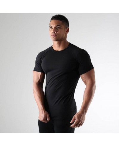 Summer Mens Gym Quick Dry Short Sleeve t shirt Fitness Workout T-Shirt Bodybuilding Undershirt Male Casual Sports Clothing $3...