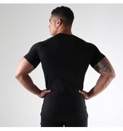 Summer Mens Gym Quick Dry Short Sleeve t shirt Fitness Workout T-Shirt Bodybuilding Undershirt Male Casual Sports Clothing $3...