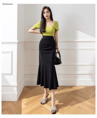 Spring/summer Korean High Waist Office Trumpet / Mermaid Skirts Elegant Casual Sexy Ruffled Wrap Skirt Women Clothes Cargo $4...