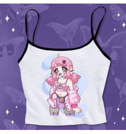 Pink crop top gothic tank tops y2k tops y2k fashion Cute shirt Lolita tops y2k Gothic Tank Tops Harajuku shirt Kawaii shirt $...