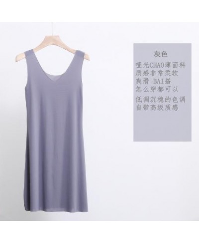 M-5XL Plus size night shirt sexy v-neck ice silk nightgowns women sleeveless vest dress short mini nightdress female night go...