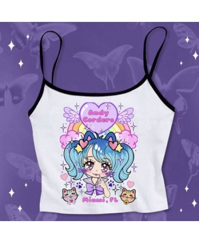 Pink crop top gothic tank tops y2k tops y2k fashion Cute shirt Lolita tops y2k Gothic Tank Tops Harajuku shirt Kawaii shirt $...