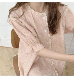 Cotton Night Dress Women Floral Print Sleepwear Lace Nightgown Vintage Nightwear Long One-piece Dress Gown $44.15 - Sleepwears