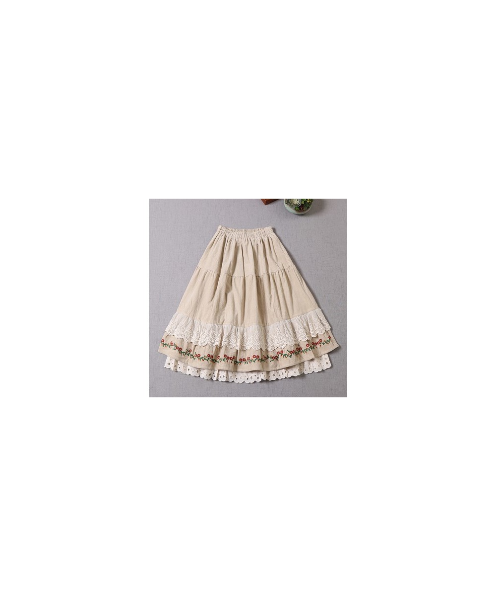 Autumn Winter Skirts Women Sweet Embroidered Fairy Lolita Layers Princess Skirt 115008 $88.24 - Skirts