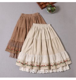 Autumn Winter Skirts Women Sweet Embroidered Fairy Lolita Layers Princess Skirt 115008 $88.24 - Skirts