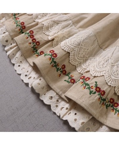 Autumn Winter Skirts Women Sweet Embroidered Fairy Lolita Layers Princess Skirt 115008 $88.24 - Skirts