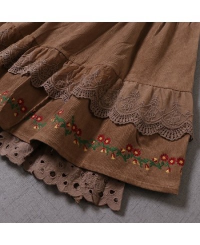 Autumn Winter Skirts Women Sweet Embroidered Fairy Lolita Layers Princess Skirt 115008 $88.24 - Skirts