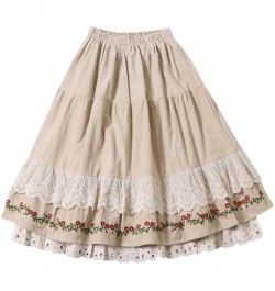 Autumn Winter Skirts Women Sweet Embroidered Fairy Lolita Layers Princess Skirt 115008 $88.24 - Skirts