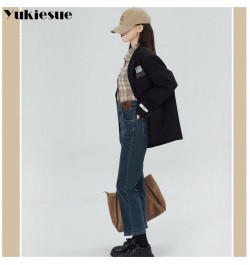 Winter Harajuku Jean Women Velvet High Waist Skinny Trousers Casual Fleece Thick Warm Slim Fit Stretch Ladies Denim Pencil $4...