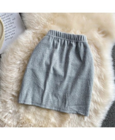 Mini Cotton Skirts Women Wrinkled Elastic Waist Mini Skirt Girls 2023 Summer Sexy Solid Slim Irregular Bottom $26.53 - Skirts