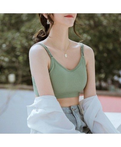 Comfortable Breathable Girl's Chest Wrap Thread Seamless Sports No Steel Ring Beauty Back Strapless Letter Camisole Vest $16....