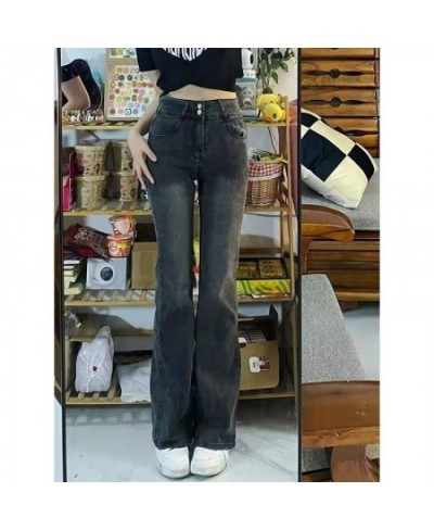 European And American Retro Brown Jeans Women's Spring And Autumn High-waisted Straight-leg Loose And Thin Wide-leg Pants $35...