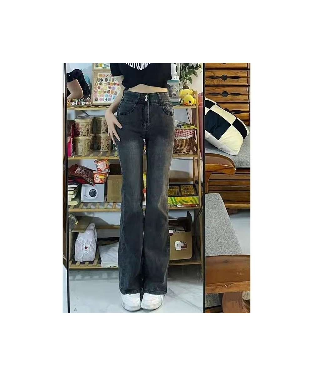 European And American Retro Brown Jeans Women's Spring And Autumn High-waisted Straight-leg Loose And Thin Wide-leg Pants $35...