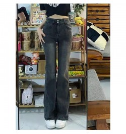 European And American Retro Brown Jeans Women's Spring And Autumn High-waisted Straight-leg Loose And Thin Wide-leg Pants $35...