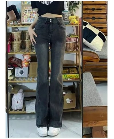 European And American Retro Brown Jeans Women's Spring And Autumn High-waisted Straight-leg Loose And Thin Wide-leg Pants $35...