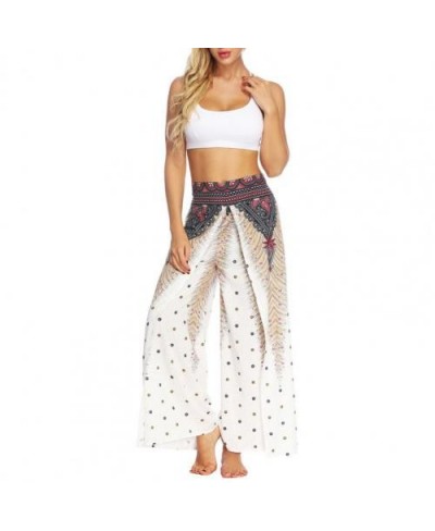 Pants Printed Sweat-wicking Polyester Women Wide Leg Pants for Leisure $31.88 - Pants & Capris