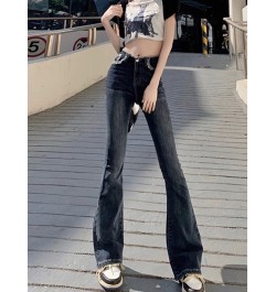 Blue Jeans Woman High Waisted Boot Cut Denim Pants Full Length Streetwear Y2K Fashion 2023 Spring Vintage Crimping $55.77 - J...