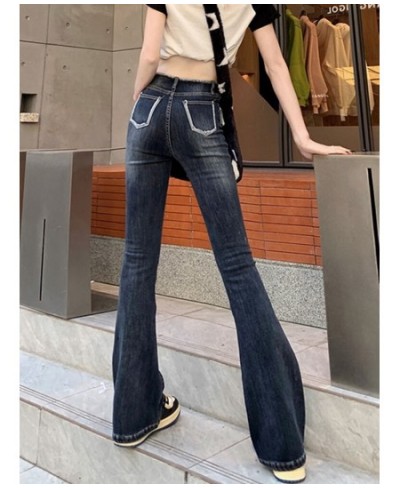 Blue Jeans Woman High Waisted Boot Cut Denim Pants Full Length Streetwear Y2K Fashion 2023 Spring Vintage Crimping $55.77 - J...