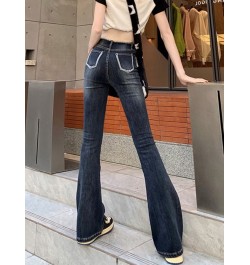 Blue Jeans Woman High Waisted Boot Cut Denim Pants Full Length Streetwear Y2K Fashion 2023 Spring Vintage Crimping $55.77 - J...