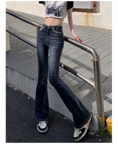 Blue Jeans Woman High Waisted Boot Cut Denim Pants Full Length Streetwear Y2K Fashion 2023 Spring Vintage Crimping $55.77 - J...