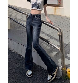 Blue Jeans Woman High Waisted Boot Cut Denim Pants Full Length Streetwear Y2K Fashion 2023 Spring Vintage Crimping $55.77 - J...