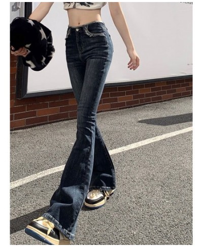 Blue Jeans Woman High Waisted Boot Cut Denim Pants Full Length Streetwear Y2K Fashion 2023 Spring Vintage Crimping $55.77 - J...