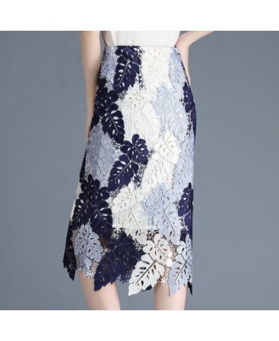 Printed Lace Skirt Women Summer 2023 New High Waist and Mid-length Design Niche Hip Step Skirt Brand Clothes $49.32 - Skirts