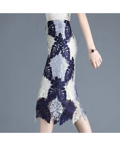 Printed Lace Skirt Women Summer 2023 New High Waist and Mid-length Design Niche Hip Step Skirt Brand Clothes $49.32 - Skirts