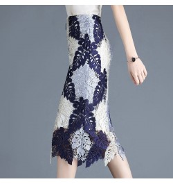 Printed Lace Skirt Women Summer 2023 New High Waist and Mid-length Design Niche Hip Step Skirt Brand Clothes $49.32 - Skirts